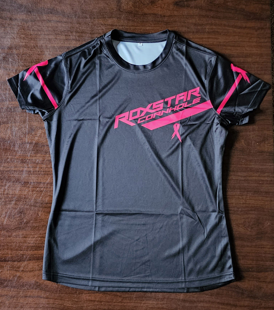 Jersey Short Sleeve T-Shirt | D16 | Black/Pink (Breast Cancer)