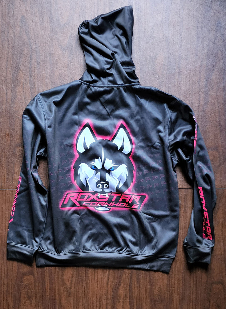 Sweat Shirt | Pull Over Hoodie | D30 | Black/Pink